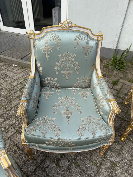 Image 1 of Conjunto barroco Luis XV de sillas/sillones y sofá.