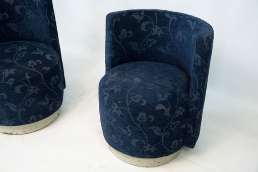 Pair of Art Deco-Style Occasional Armchairs, Italy, 1960s