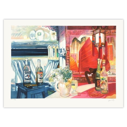 Paul AMBILLE Nature morte au Ricard Lithographie signée