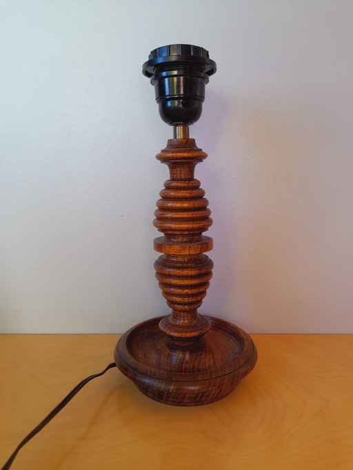 Gedraaide houten lampenvoet, 1970