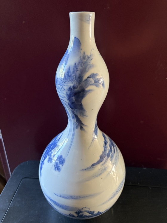 Beautiful Antique Japanese Blue and White Vase from 1840-1870 – asian vases from holland, Porcelain (photo 4 of 8)