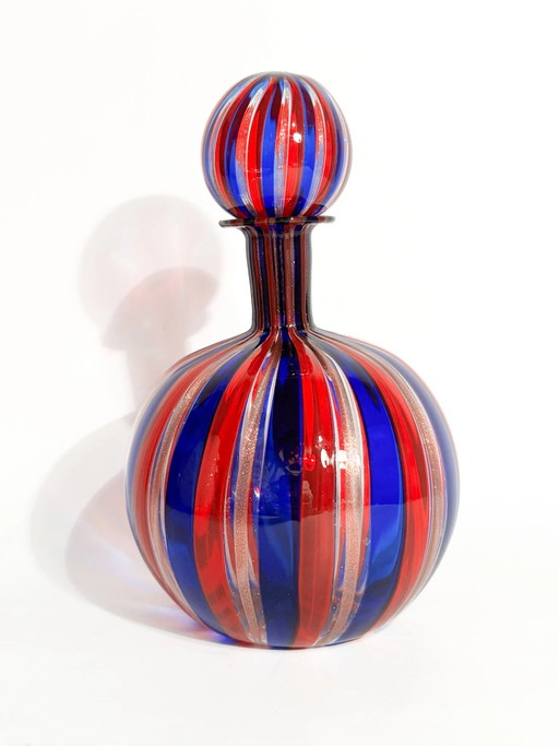 Par de botellas de vidrio de Murano multicolor con aventurina, década de 1970. – decoratieve objecten, Glass (photo 2 of 19)
