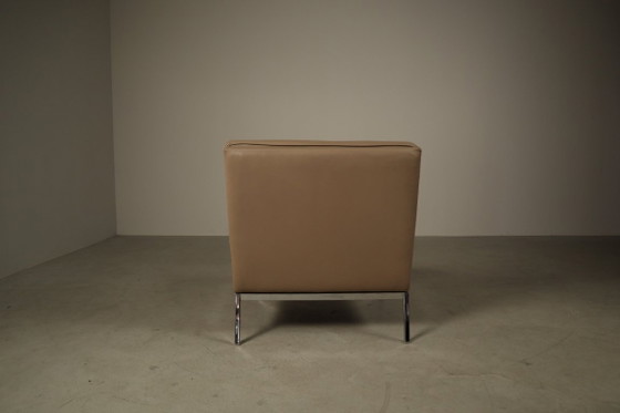 Poltrona Florence Knoll, Poltrone, Cromo, Pelle, Beige, Vintage (foto 8 di 15)