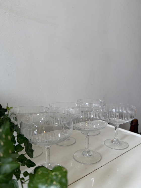 Image 1 of Ensemble de 6 coupes à champagne en cristal