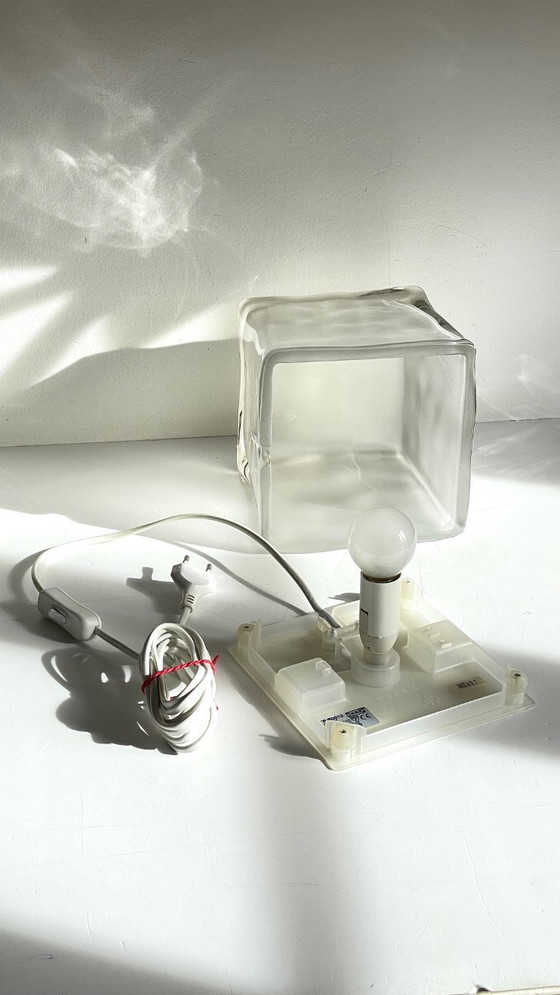 Image 1 of Ice Glass Lamp, Vintage Ikea