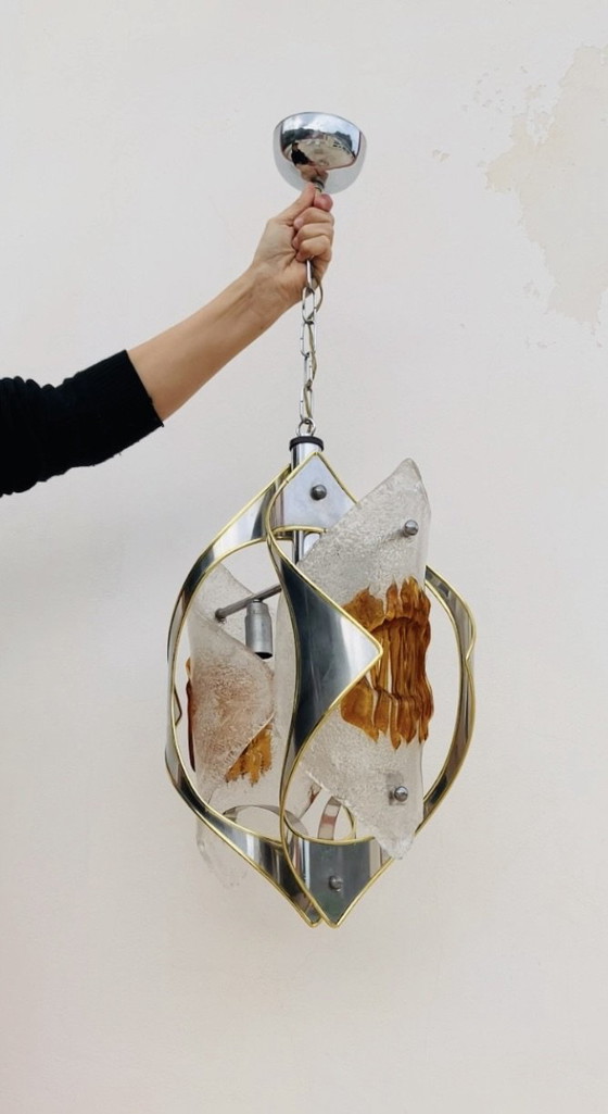1970s Space-Age Murano pendant light by Toni Zuccheri – VeArt, Pendant lamps, Glass, Metal (photo 8 of 10)