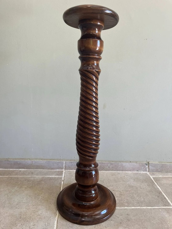 Sgabello in legno intagliato – Colonne, Wood, Vintage (photo 3 of 11)