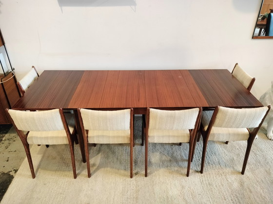 Image 1 of Table de salle à manger extensible vintage en palissandre, Lübke