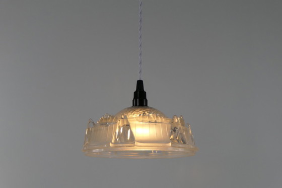 Image 1 of Lampada a sospensione vintage Ezan Art Déco con ghiaccioli