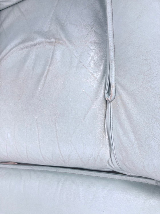 Image 1 of Postmoderne fauteuil met voetenbankje van Nicoletti Salotti jaren 80 ontwerp