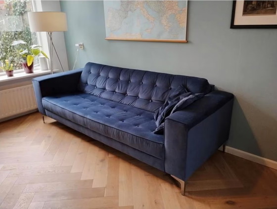 Image 1 of Dark blue designer sofa 240cm, one of a kind