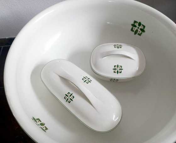 Image 1 of 4-piece antique lamp set - Société Ceramique Maestricht