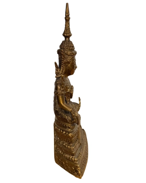 Thai Bronze Buddha – Bhumisparsha – Rattanakosin Style – Sculpture (photo 8 of 8)