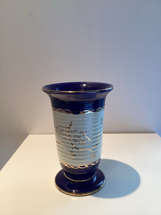 A unique piece from Gouda by the pottery factory “Tiko”, Vases, Ceramic, Blue (photo 5 of 5)