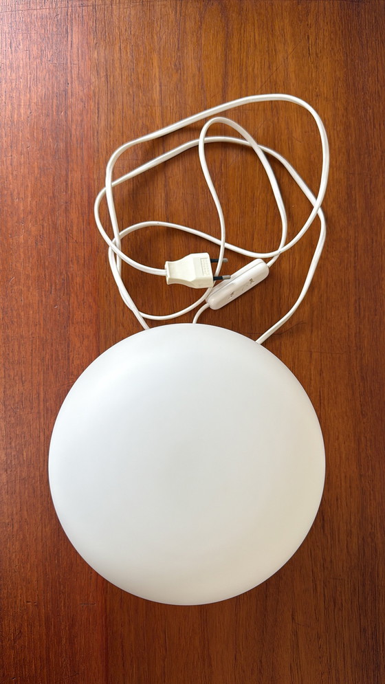 Image 1 of Lampada vintage in legno di teak con sfera di vetro