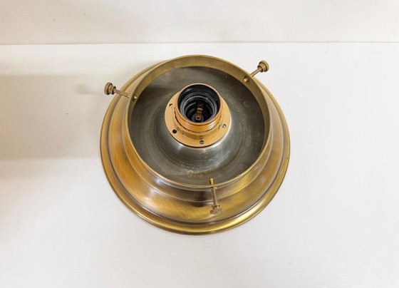 Image 1 of Vintage ceiling lamp XL marble glass stepped shade 30 cm