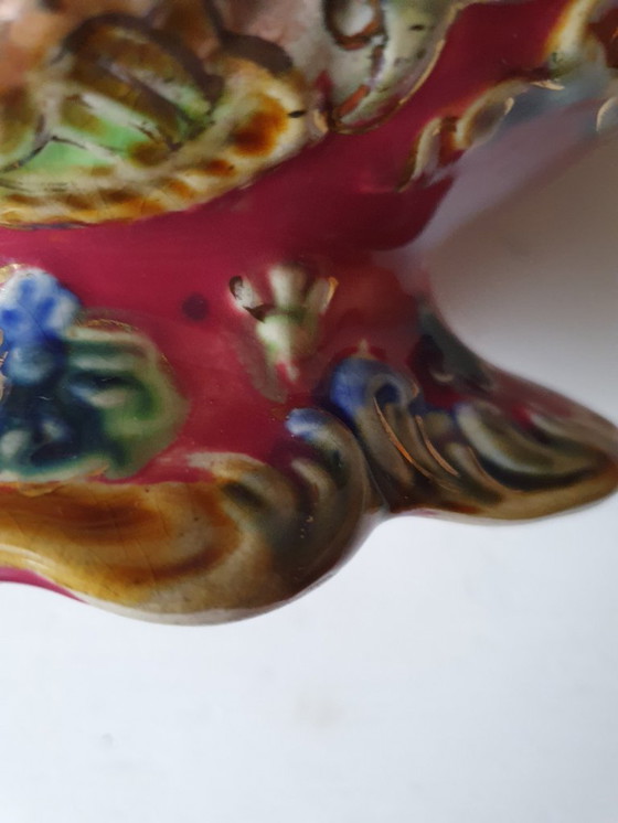 Image 1 of Rijk gedecoreerde porseleinen jardinière rococo-stijl 30x18 cm