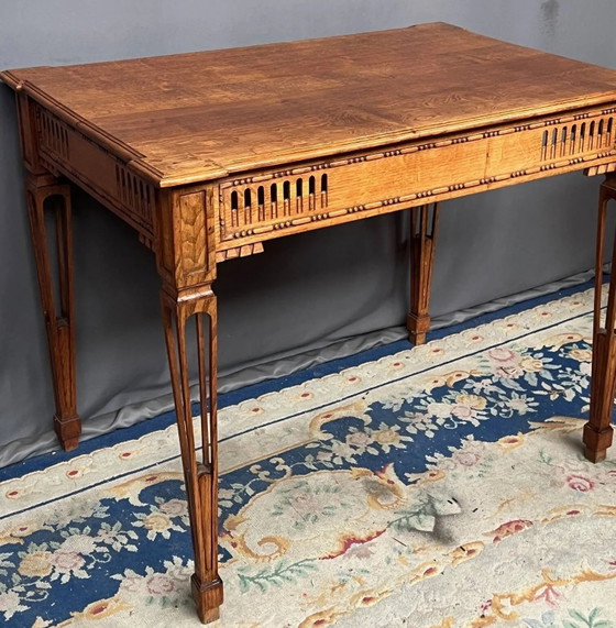 Mesa de centro de roble macizo estilo Luis XVI., Carritos de bar, Madera, Marrón (foto 3 de 6)