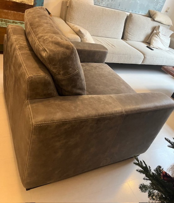 Image 1 of Sillón Loveseat Sillón Sofá Cuero Gris Materias Primas