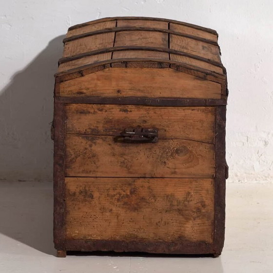 Malle de voyage ancienne en pin – Europe Centrale, vers 1900 – Armoires de rangement, Iron, Rustic (photo 14 of 40)