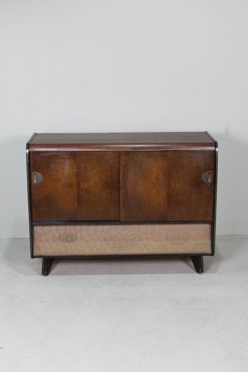 Vintage radio cabinet, audio furniture music cabinet