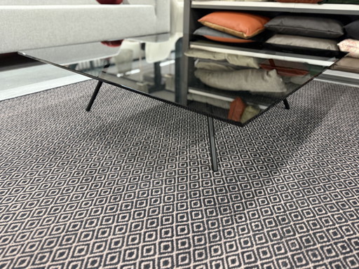 Mesa de centro Beek de cristal negro 110x110xH30