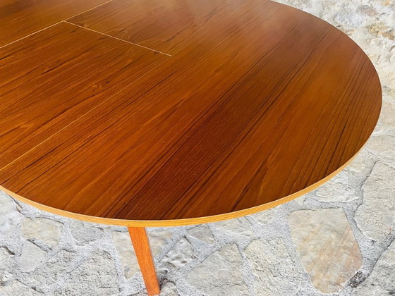 Image 1 of Mid-Century Extendable Teak Dining Table with Butterfly Leaf, By Van Pelt, 1960s