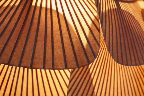 Image 1 of Lámpara de araña Ju-Yon, serie Uchiwa de Ingo Maurer para design m, Alemania, 1973.