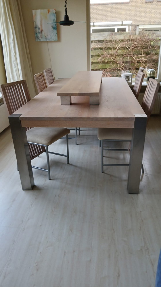 Image 1 of Large Dining Table With 6 Chairs