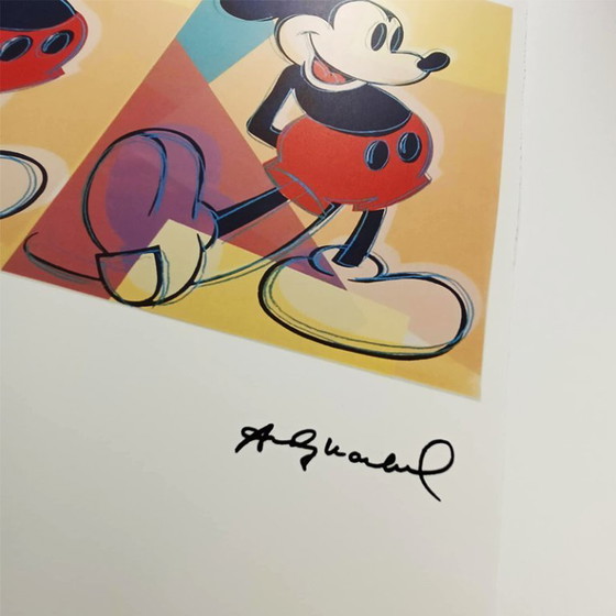 Image 1 of 1980s Andy Warhol "Mickey Mouse" Limited Series Lithograph - Leo Castelli - New York - Numbered in Pencil.