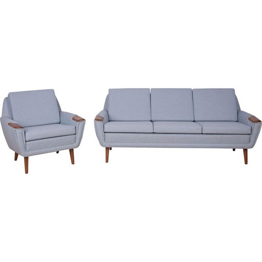 Dänisches Sofa und Sessel, Mid Century, 1960er Jahre