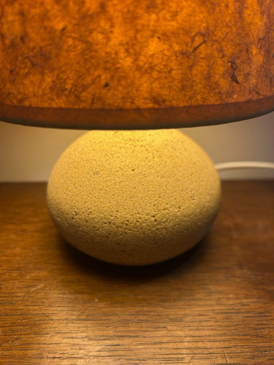 Image 1 of Stone lamp with a dried flower lampshade, 1970