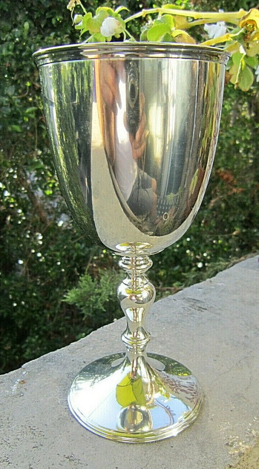 4 calices royaux Selangor vintage faits main en étain