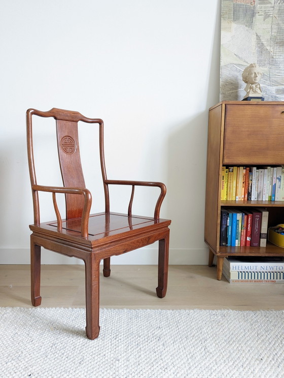 2x Chinesische Ming Orientalische Massivholzstühle Palisander – Sessel, Wood (photo 3 of 8)