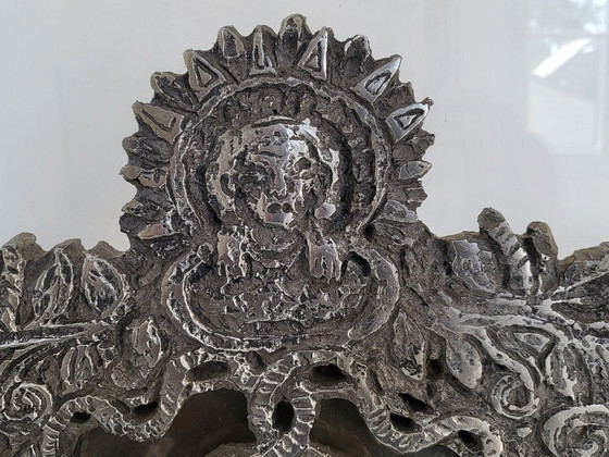 Image 1 of MAGNIFICENT VINTAGE ANTIQUE MIRROR WITH SNAKES ON A PLEXIGLAS BASE, 1970