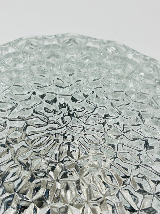 Image 1 of Plafonnier applique en verre pointe de diamant vintage RZB