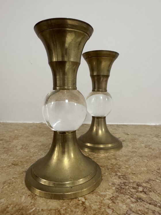 Portacandele Ottone Plexi Anni '70 – Brass, Plexiglass (photo 5 of 15)