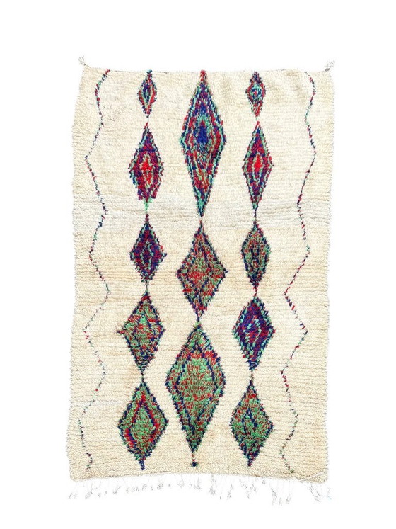 Image 1 of Moroccan Azilal Wool Rug – 145x255 cm – Handwoven Berber Carpet – Boho Abstract Design