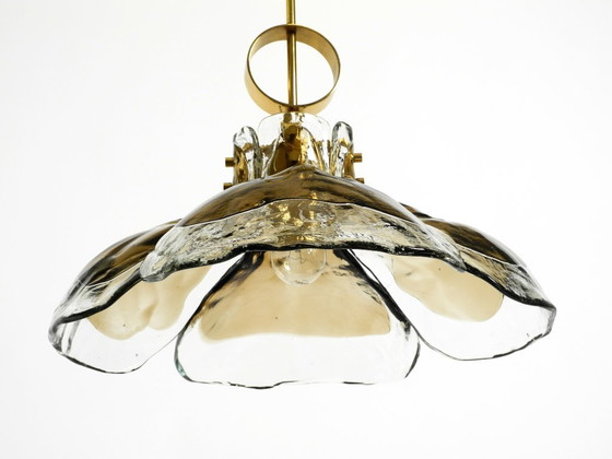 Image 1 of Beautiful, rare, original 1960s J.T. Kalmar Franken heavy Murano glass floral ceiling lamp
