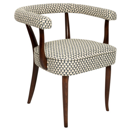 Gio Ponti Stuhl Mod. 110 mit Fornasetti Originalstoff für Cassina 1953