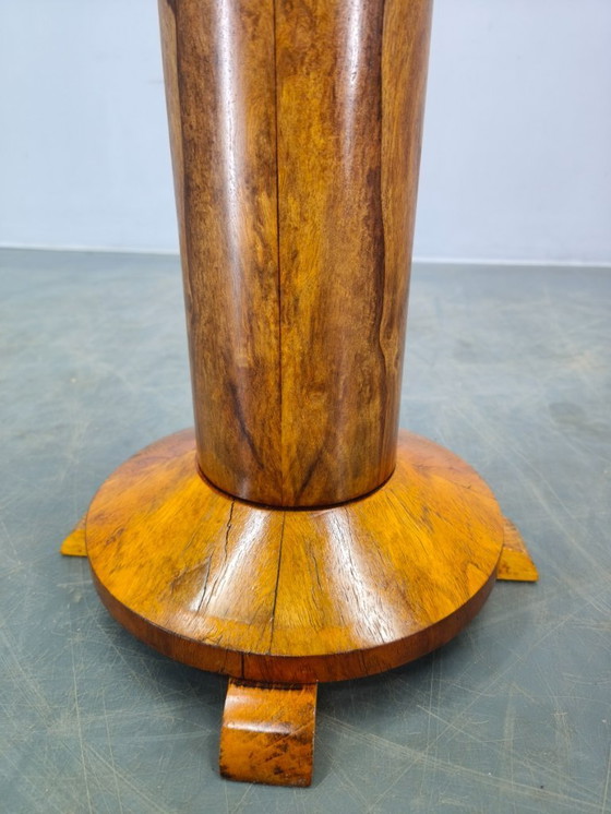 Image 1 of Art Deco Walnut Pedestal Table, Czechoslovakia, 1930s
