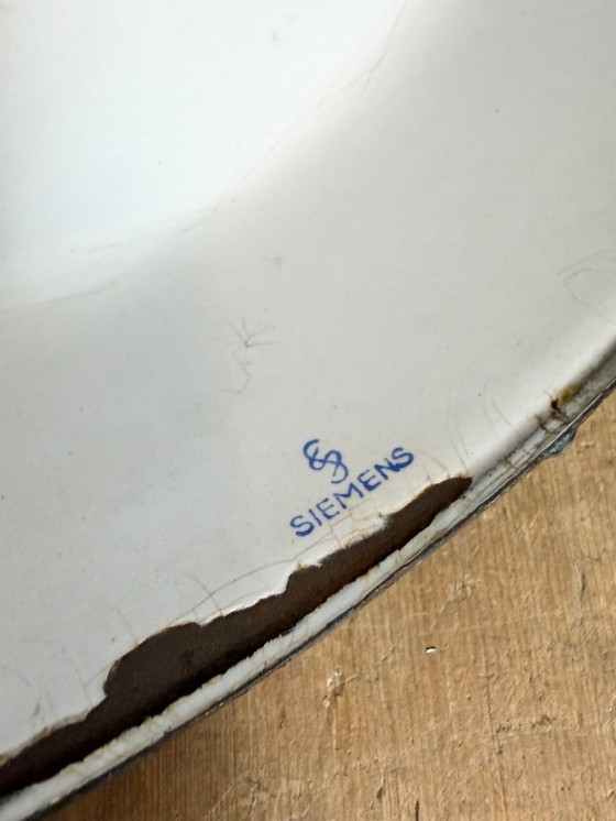 Image 1 of Industriële hanglamp van grijs emaille van Siemens, jaren 30