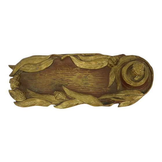 Image 1 of Bronze Art Nouveau Inkwell Pen Holder