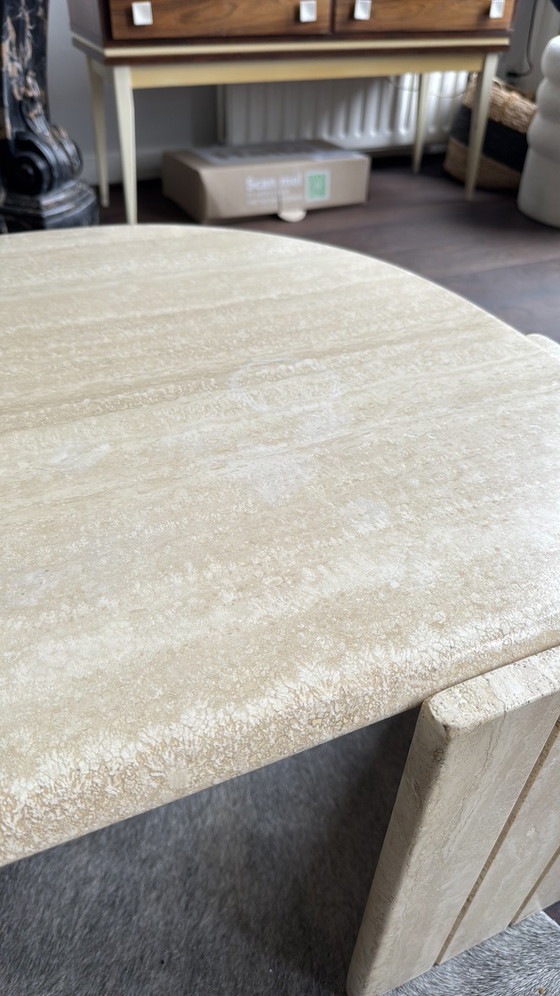 Travertine coffee table (Italy, 1980s) – Stone (photo 8 of 8)