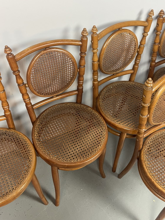 Set van zes authentieke eetkamerstoelen, vervaardigd door Josef Hofmann - Wenen/Bielitz, Oostenrijk, jaren (photo 6 of 15)