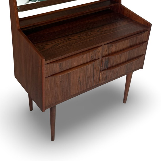 Image 1 of Circa 1960s - Walnut veneer - Dressing table/makeup cabinet - Tibergaard - Danish design (marked)