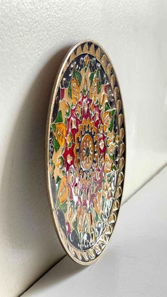 Image 1 of Vintage messing bord met vakjes