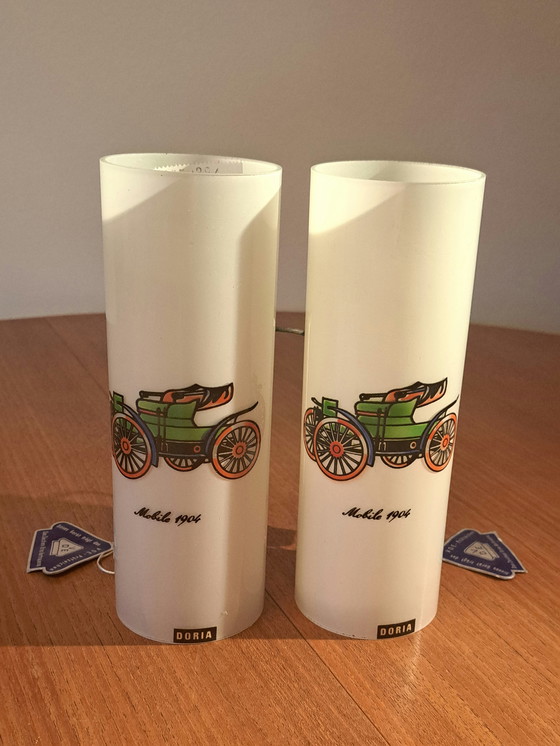 Image 1 of 🟡 Rare DORIA Wall Lamp Pair – Vintage Glass Lights “Mobile 1904” – 1960s/70s