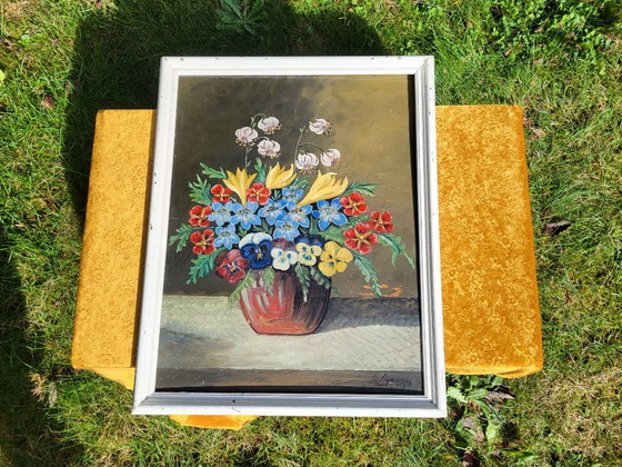 Vintage Floral Oil Painting by Th. Agerup – Paintings & Drawings, Canvas (photo 4 of 10)