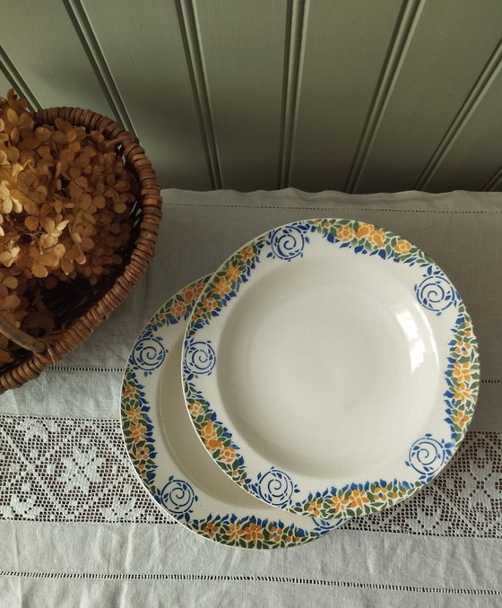 Image 1 of Pair of Art Deco ironstone mounted plates HBCM "Vaucluse"